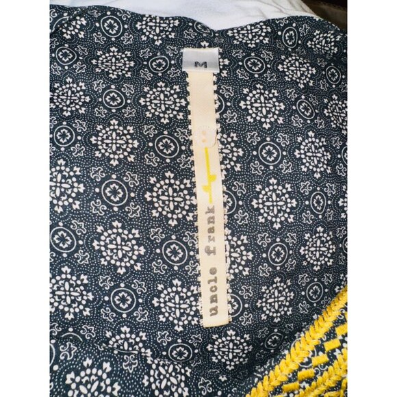 Anthropologie Uncle Frank Sleeveless Boho Embroidered Dress M Cottage Core Black - Picture 5 of 11